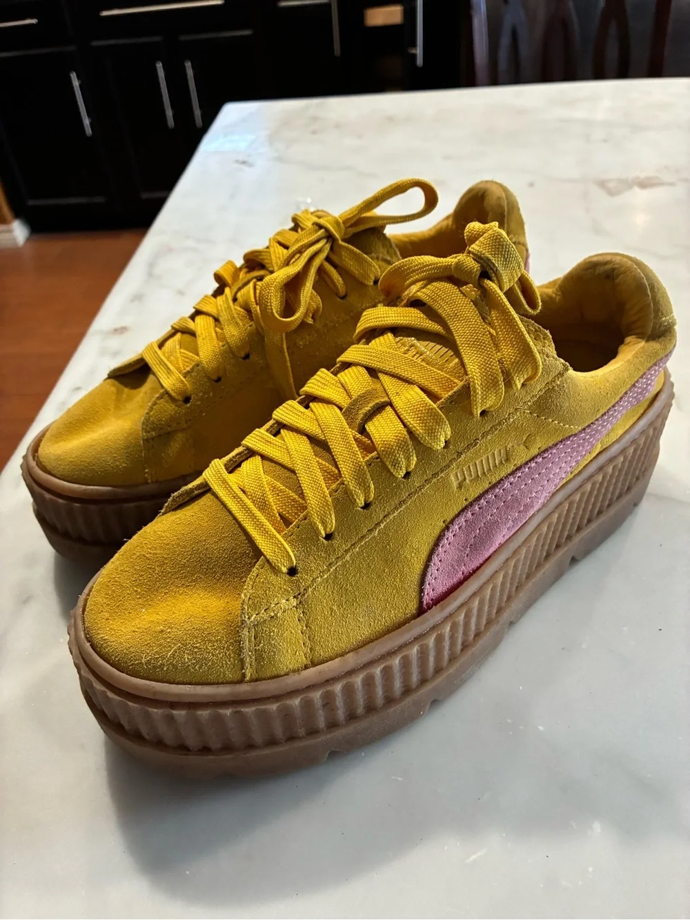 PUMA Fenty x Suede Cleated Creeper Lemon Vanilla Ice Rihanna Women - Sz 5